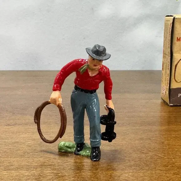 Vintage Marx Warriors of The World Cowboy Jim Ralston Hand Painted with Box - Picture 4 of 8